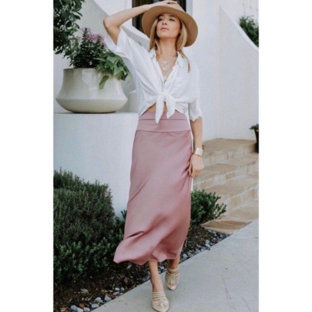 Free People Satin Skirt